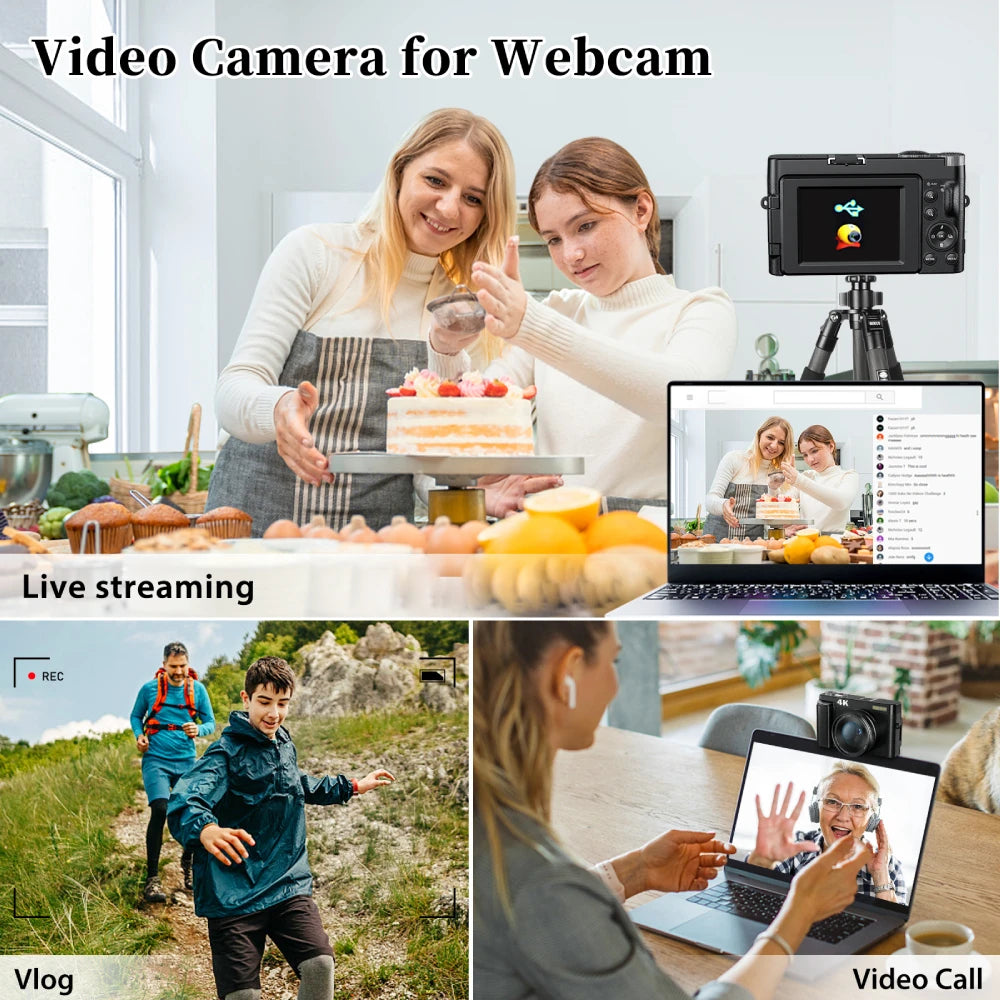 4K Vlogging Camera & Digital Photography Camera