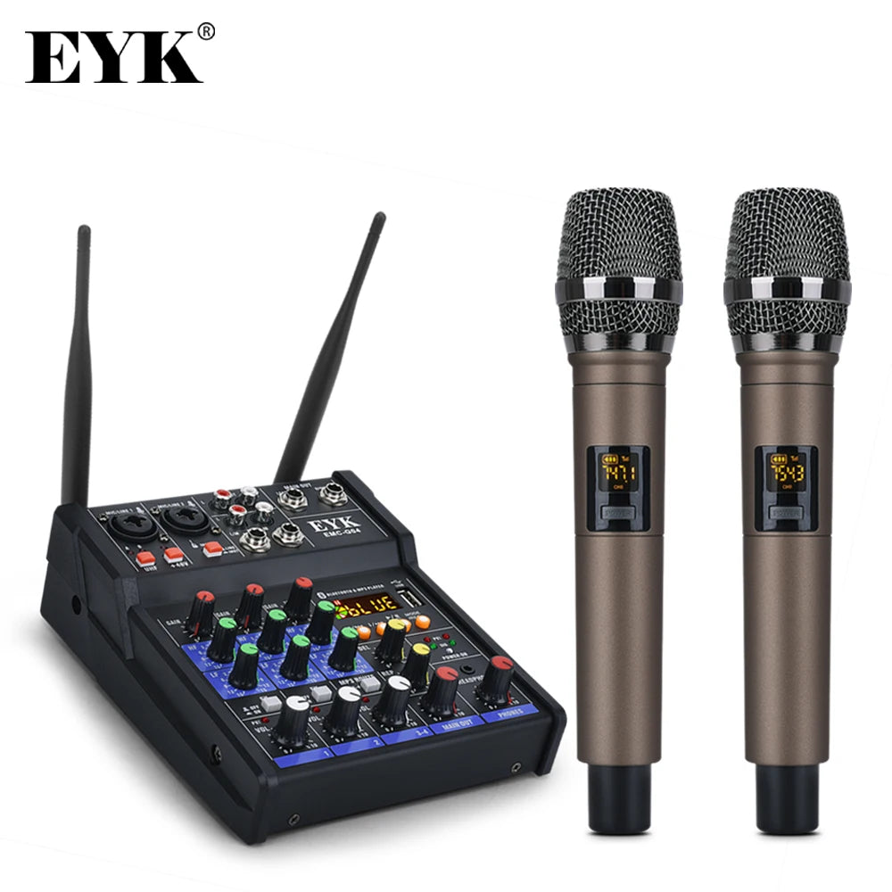 Professional Audio Mixing Console & Wireless Mic Set