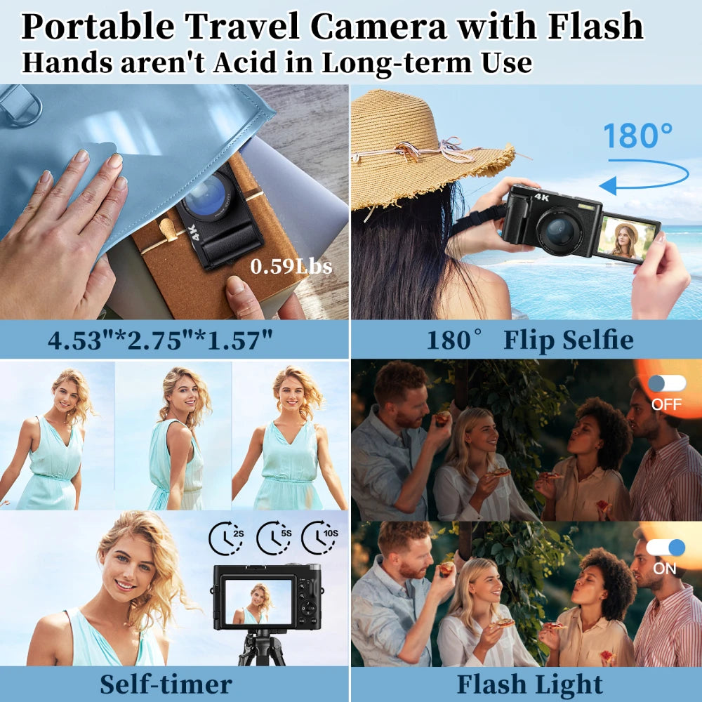 4K Vlogging Camera & Digital Photography Camera