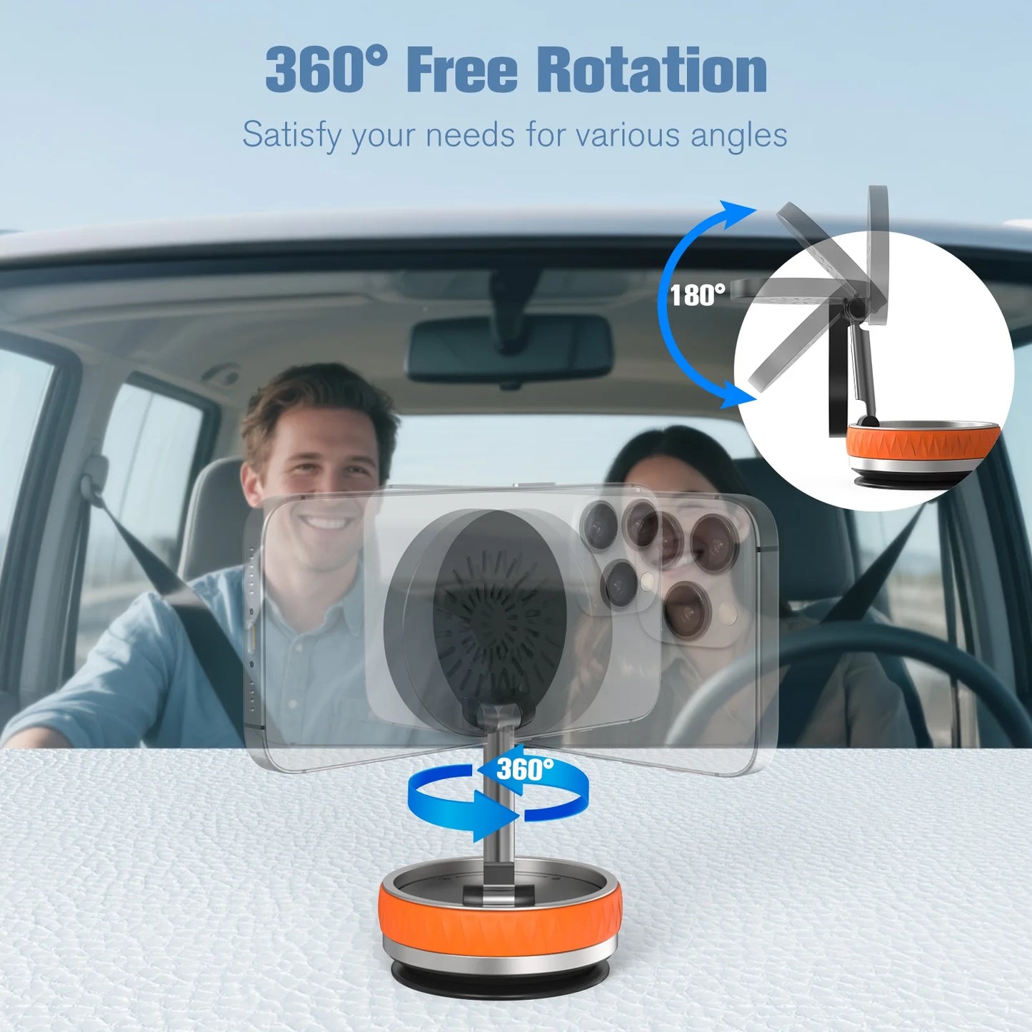 15W Magnetic Wireless Car Charger & Phone Holder