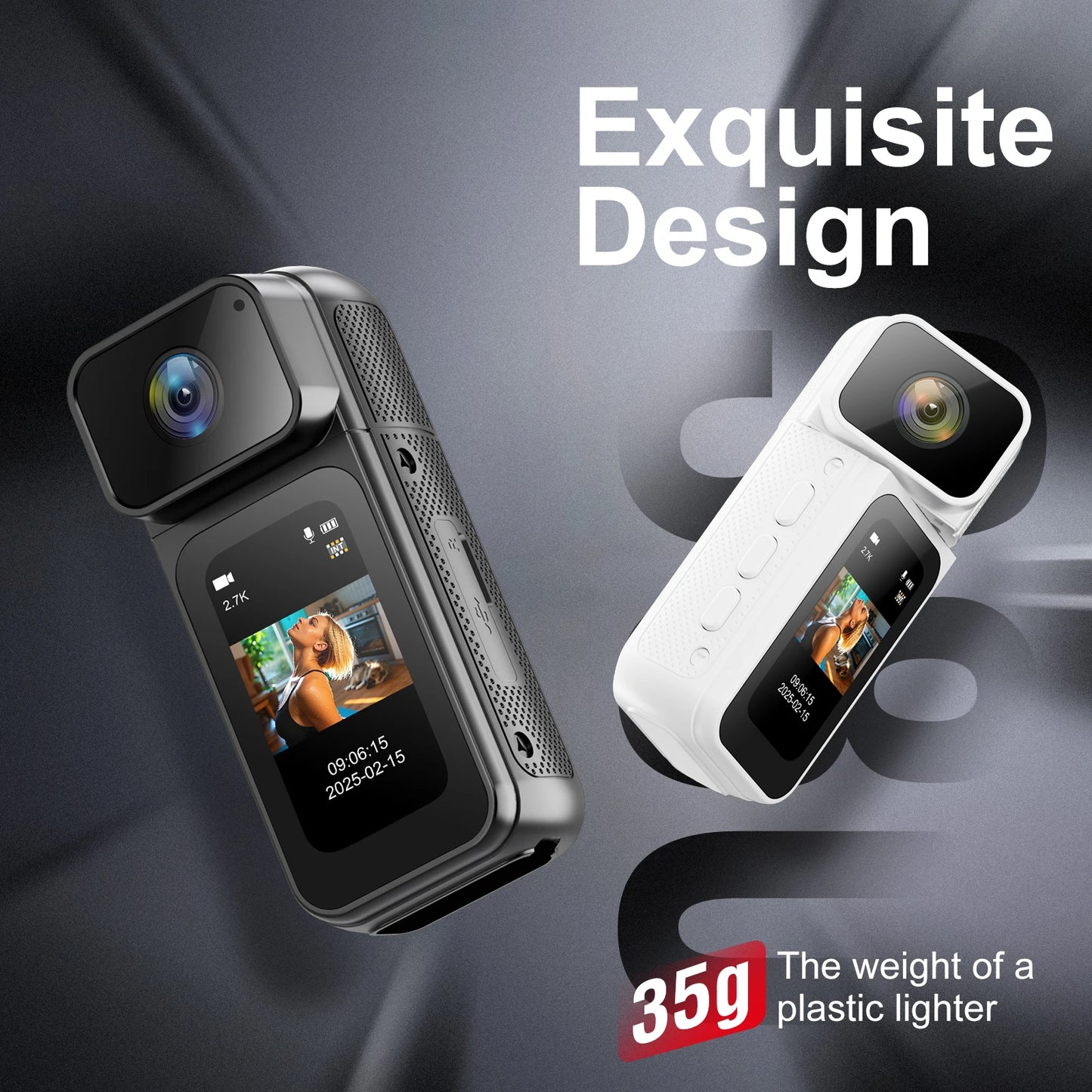 Mini 2.7K HD Action Camera | 180° Rotatable & Magnetic