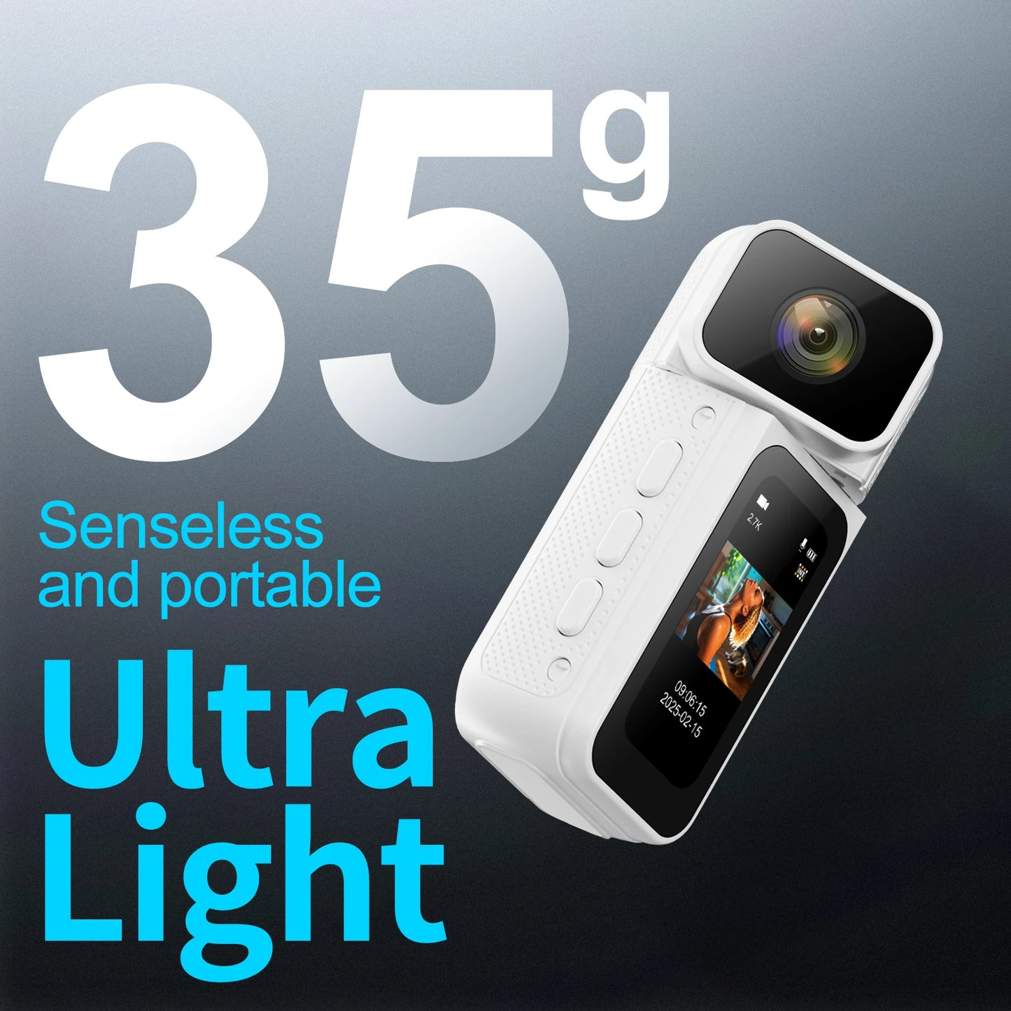 Mini 2.7K HD Action Camera | 180° Rotatable & Magnetic