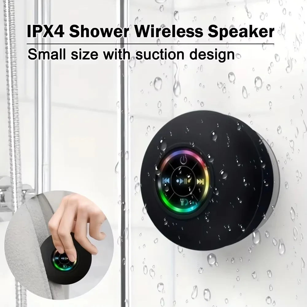 Waterproof LED Wireless Bluetooth Shower Speaker with Suction Cup