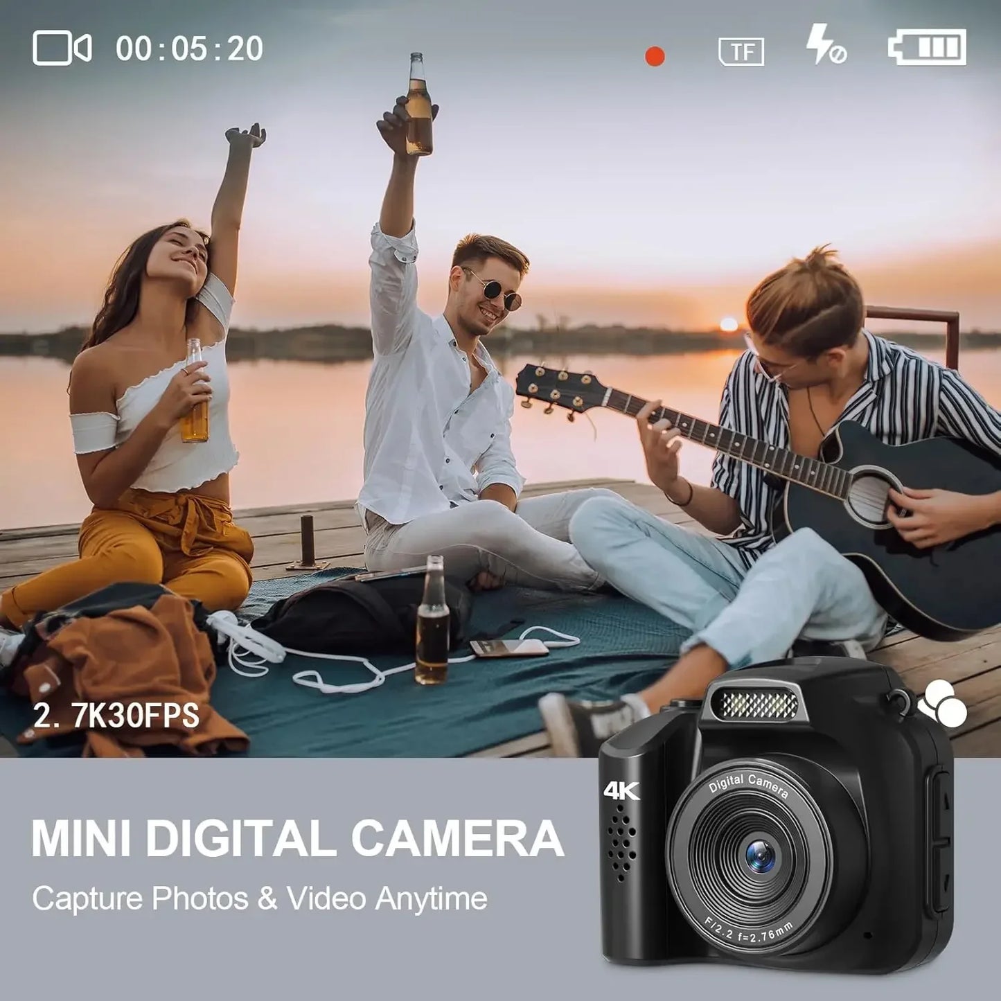 Mini Keychain Camera 4K HD Retro Digital Camera