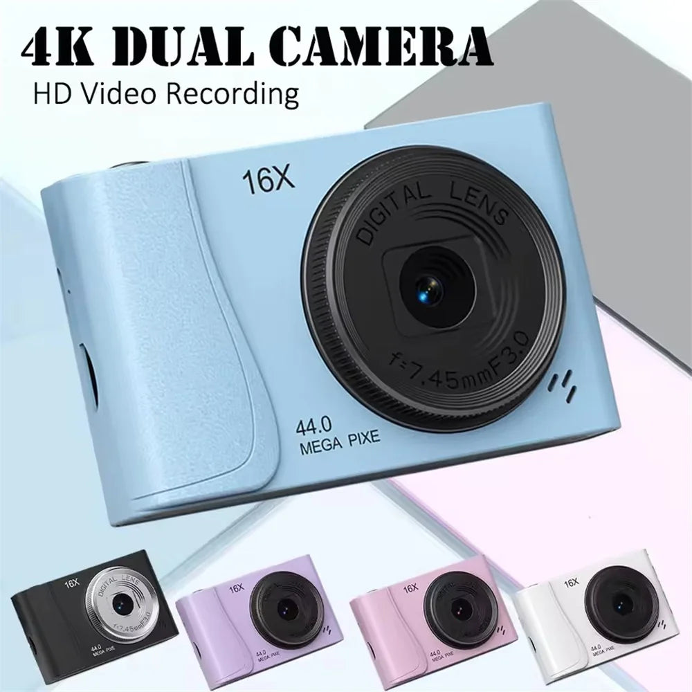 4K Compact Digital Camera with 16x Zoom & Autofocus