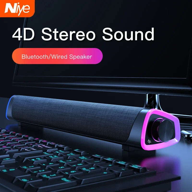 4D Stereo Soundbar & Bluetooth Computer Speaker for Desktop / Laptop
