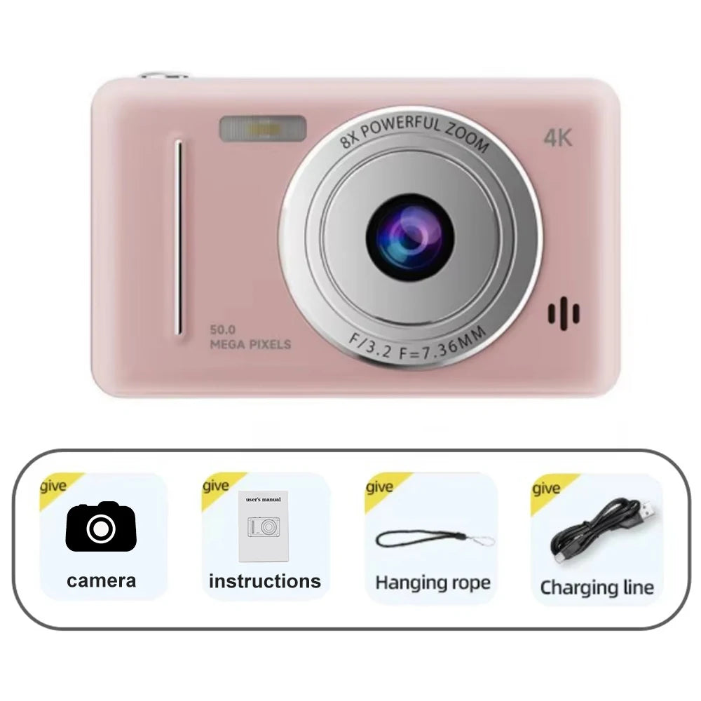 4K 50MP Retro CCD Digital Camera with Autofocus