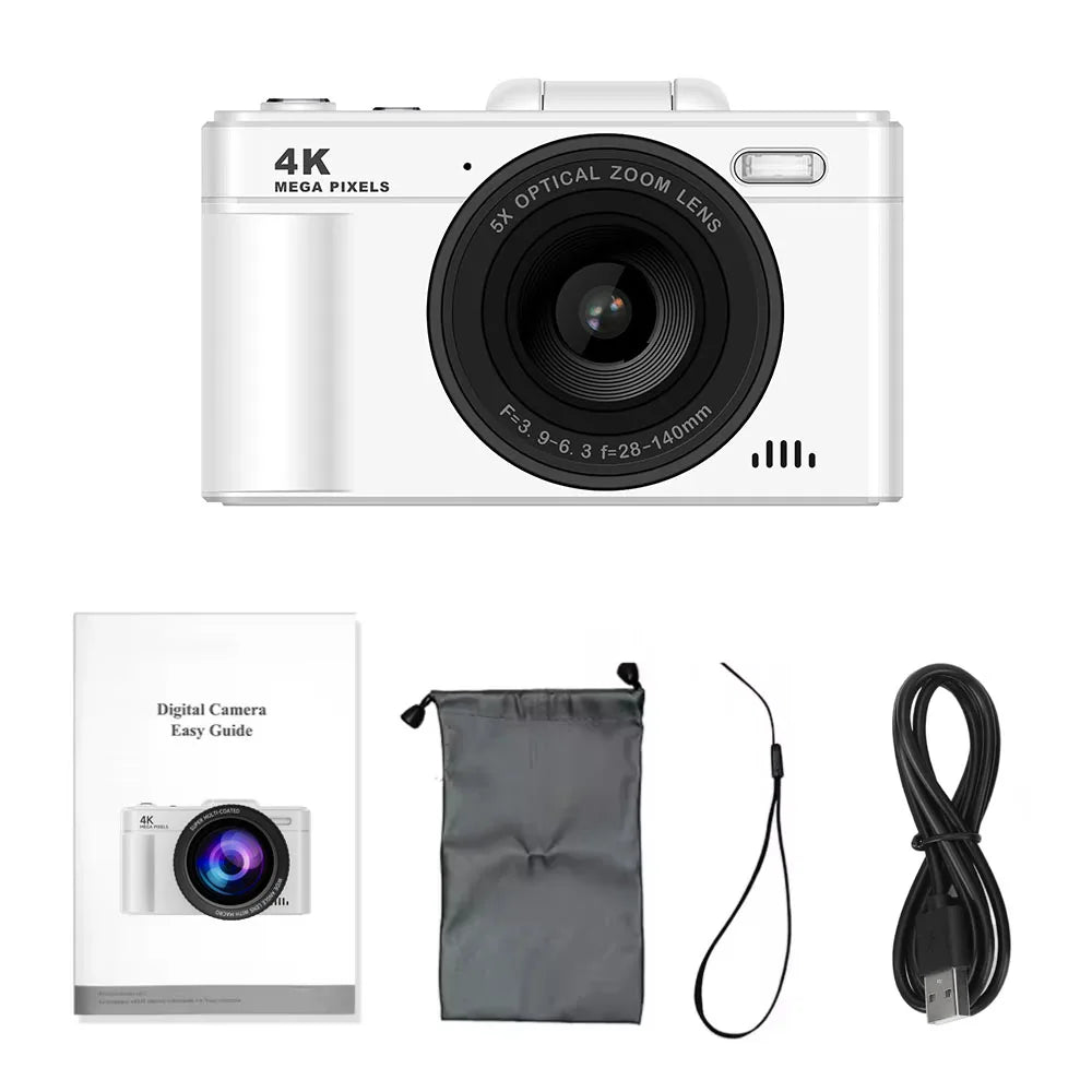 4K 64MP Retro Compact Digital Camera with Autofocus