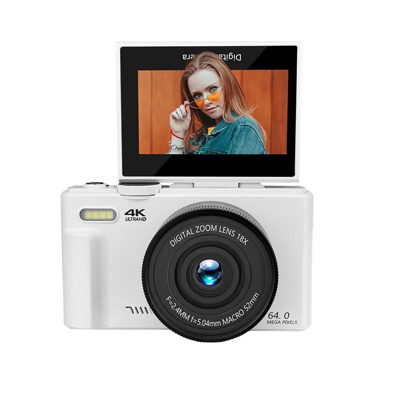 4K Digital Camera with 18X Digital Zoom & Flip Screen