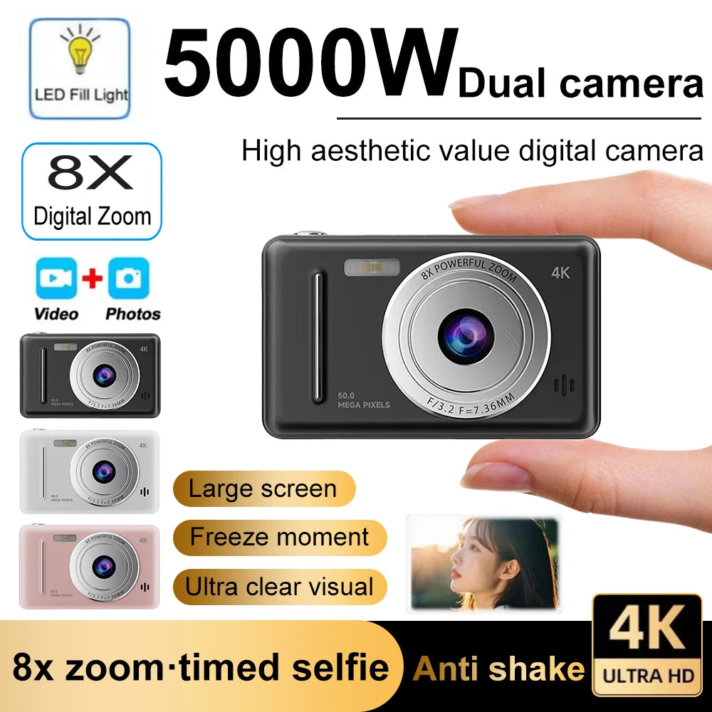 4K 50MP Retro CCD Digital Camera with Autofocus
