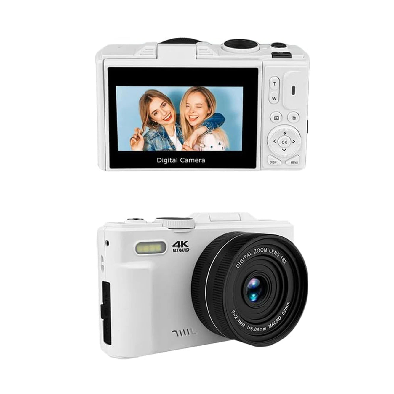 4K Digital Camera with 18X Digital Zoom & Flip Screen