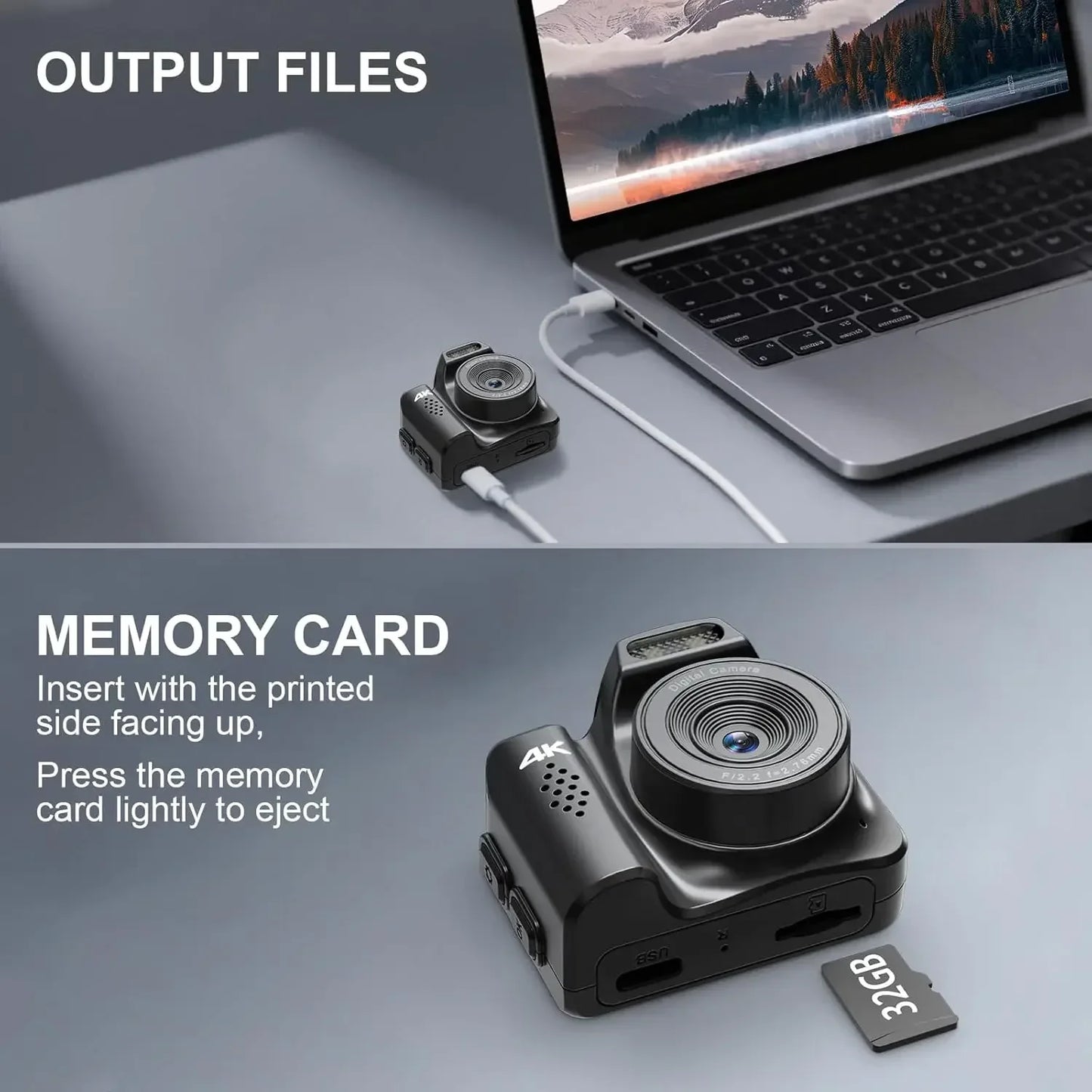 Mini Keychain Camera 4K HD Retro Digital Camera