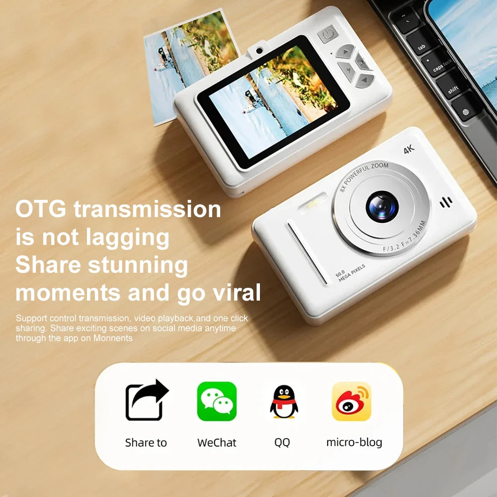 4K 50MP Retro CCD Digital Camera with Autofocus