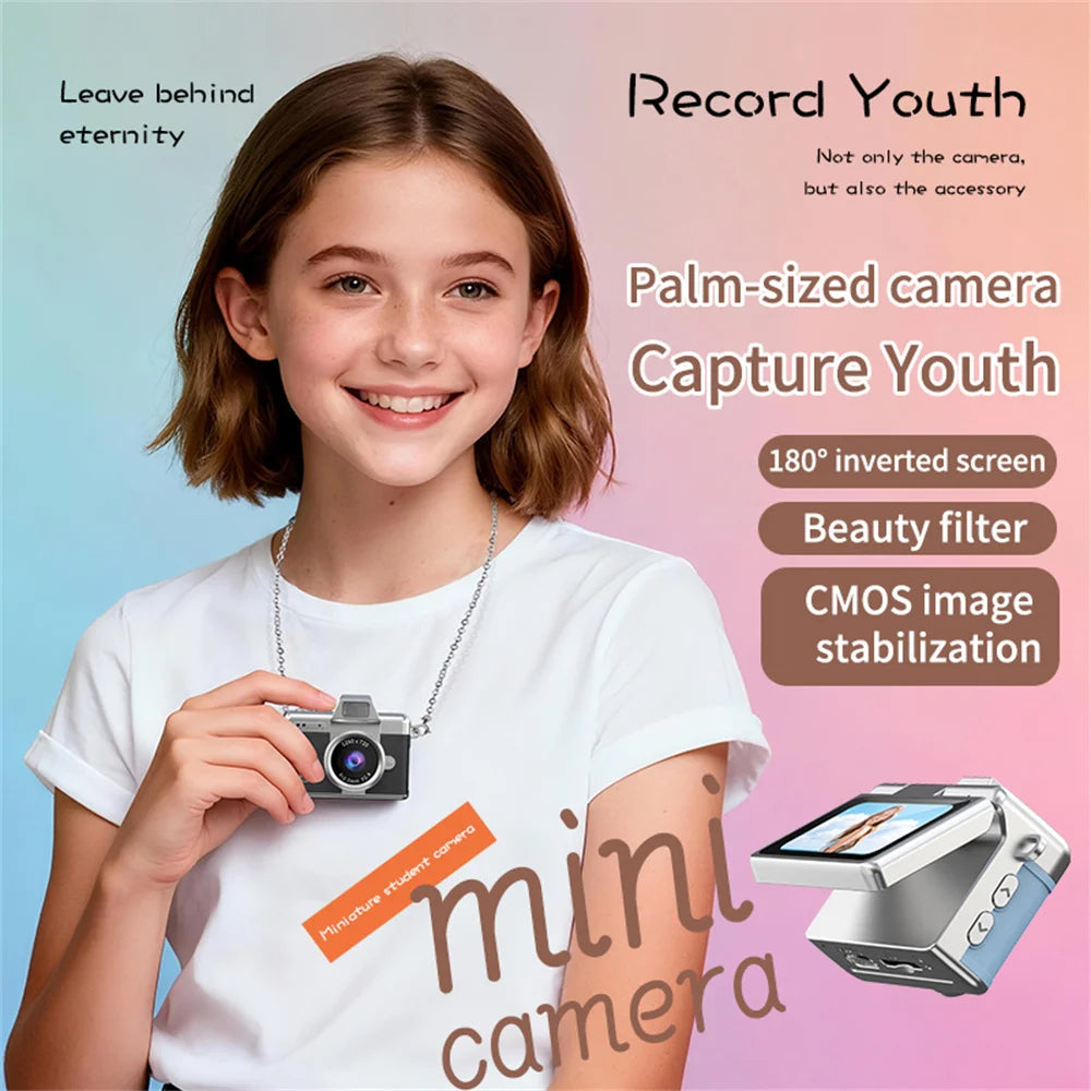 MicroSnap Mini Retro Digital Camera with 180° Flip Screen